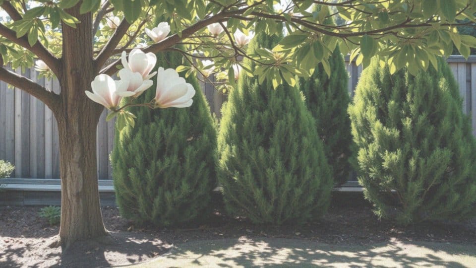 Jakie są wymagania dotyczące nasłonecznienia dla magnolii i tuj?
