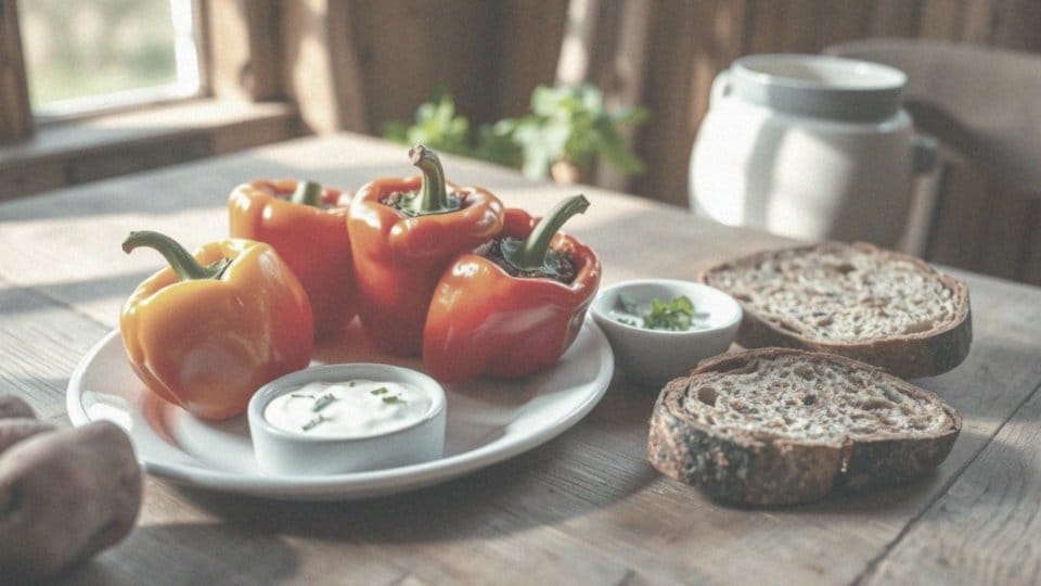 Jakie propozycje podania do papryki faszerowanej są najciekawsze?