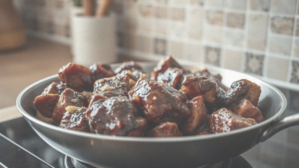 Jak usmażyć resztki kurczaka z sosem BBQ?